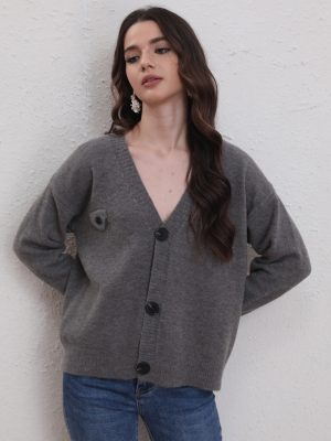 V-Neck Button Cardigan – Autumn/Winter Casual Sweater