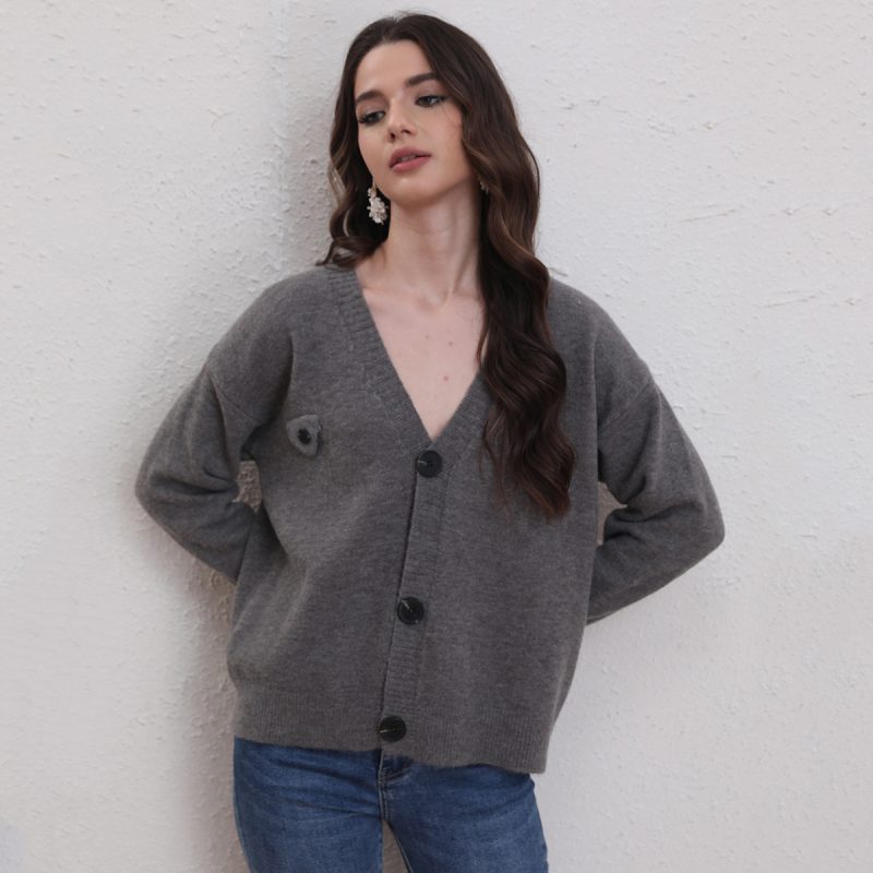 V-Neck Button Cardigan - Autumn/Winter Casual Sweater