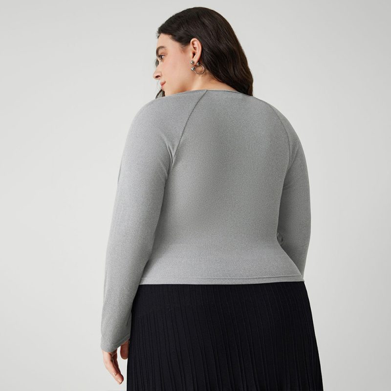 Plus Size Elegant Intellectual T-Shirt – High Fashion Autumn/Winter Top - Image 3
