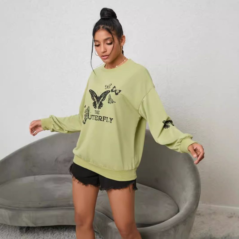 Niche Printing Long Sleeve Crew Neck Sweater - Image 3