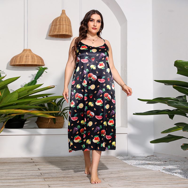 Plus Size Satin Cami Nightdress for Home Wear - Image 3