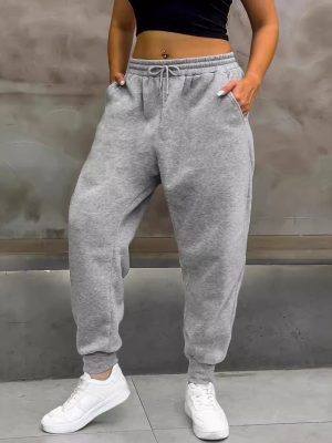 High Waist Slimming Wide Leg Sports Pants – Casual Ankle Banded