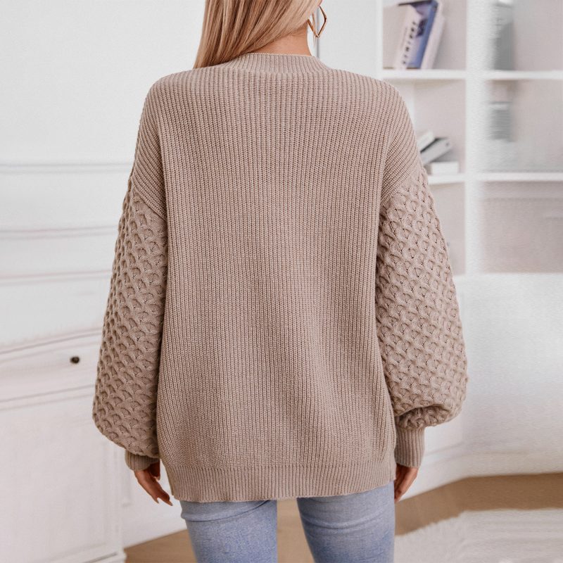 Retro Loose Knit Cardigan - Autumn Winter Long Sleeve - Image 2