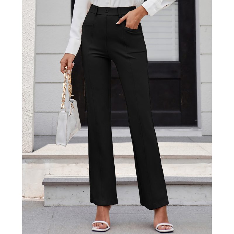 Women's Solid Color Pocket Work Pants - Image 2