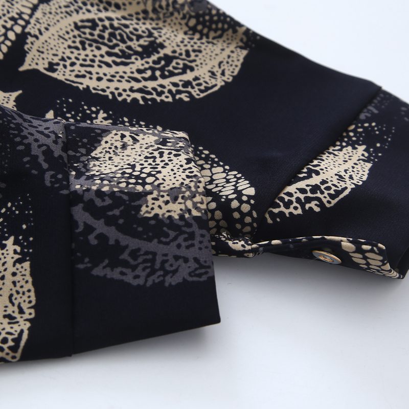 Women's Floral Loose Fit Shirt - Collared, Long Sleeves - Image 4
