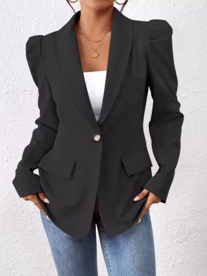 Fall Fitted Long Sleeve Business Blazer – Fashionable