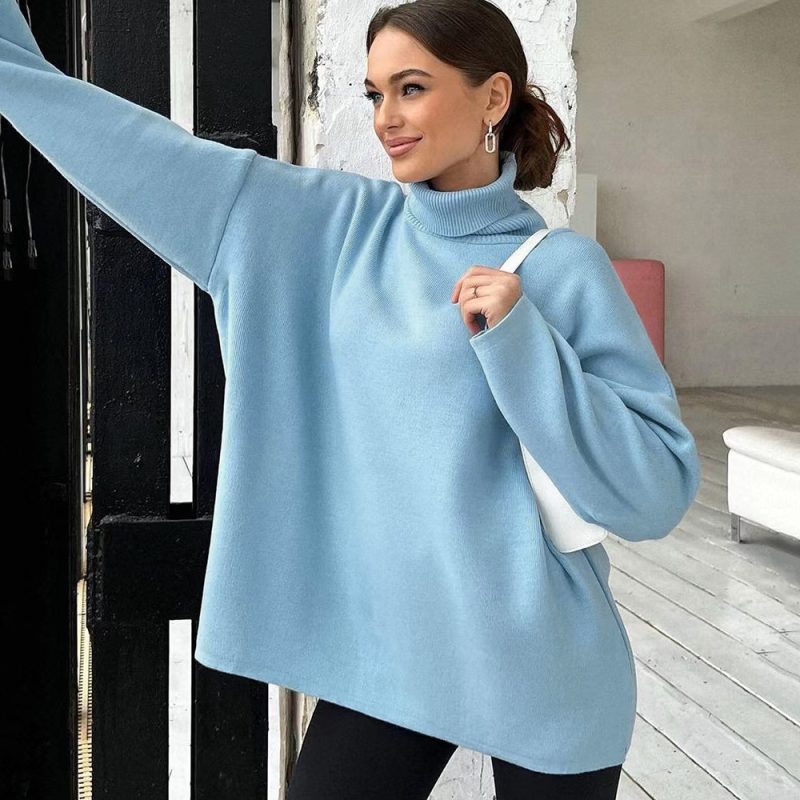 High Collar Loose Basic Sweater - Autumn/Winter