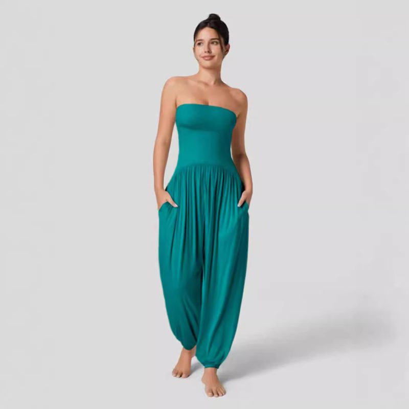 Women's Casual Summer Tube Top Ankle-Tied Jumpsuit - Image 3