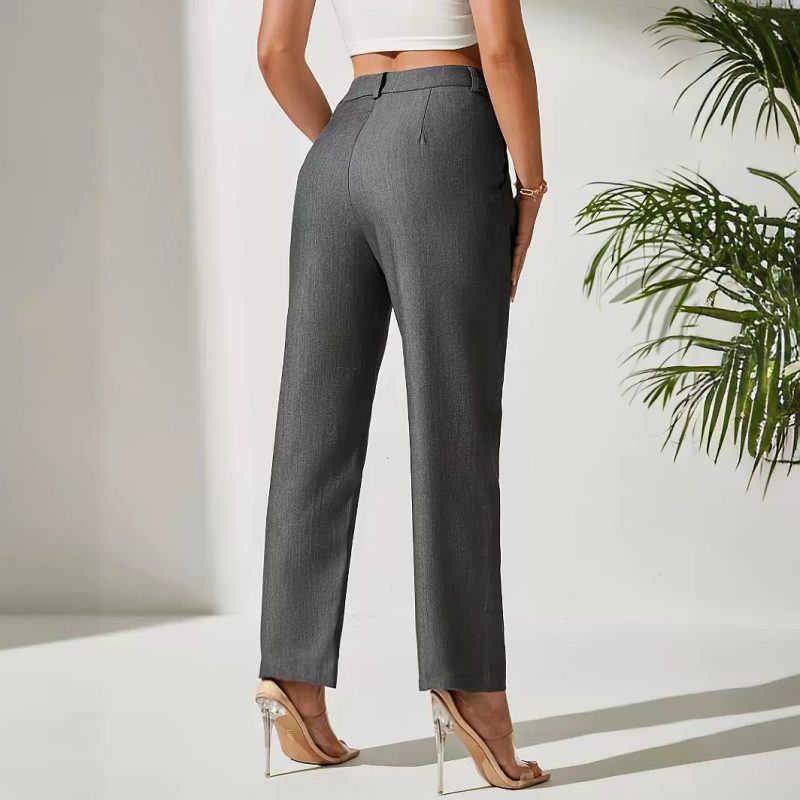 Slimming Straight Leg Work Pants for Women - Business Attire - Image 2
