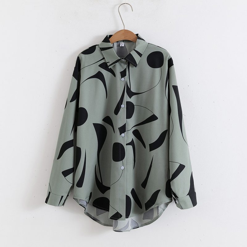 Loose Collared Long Sleeve Shirt - Women’s Casual Top