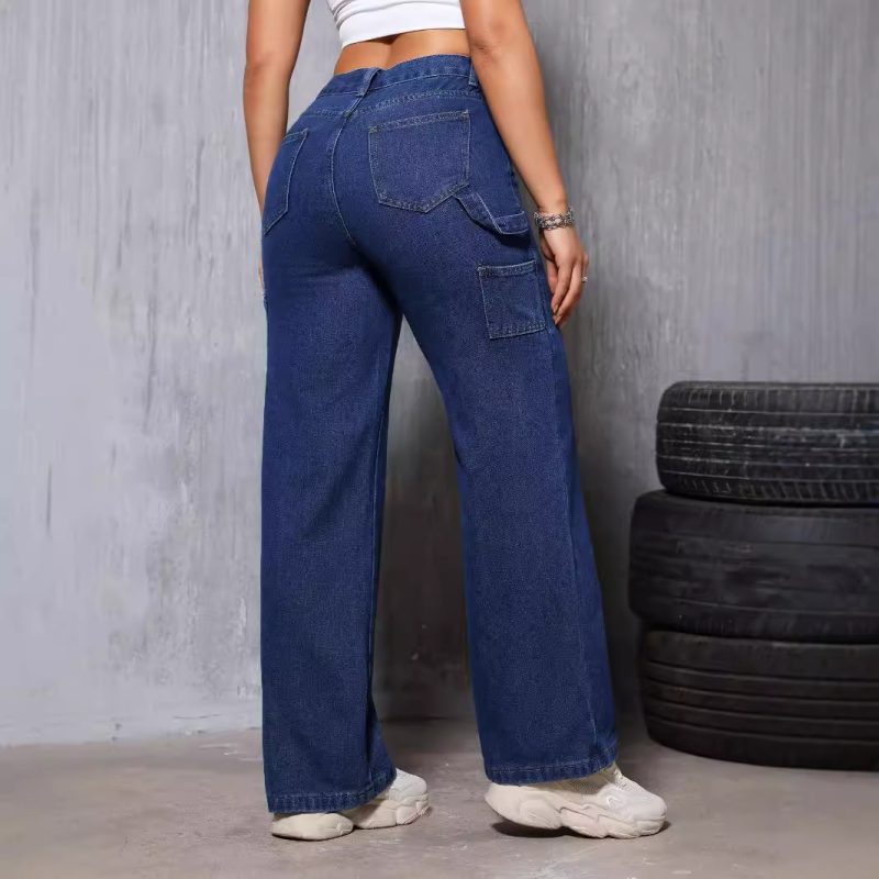 High Waist Retro Straight Jeans for Women - Slimming & Loose Fit - Image 2