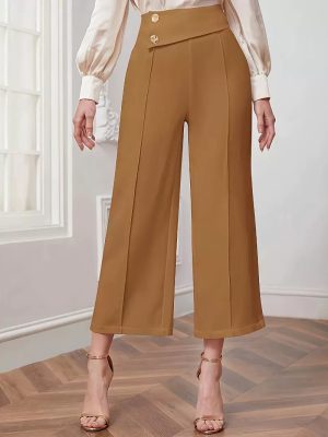 High-Waist Wide Leg Pants – Autumn Loose Straight Fit for Women