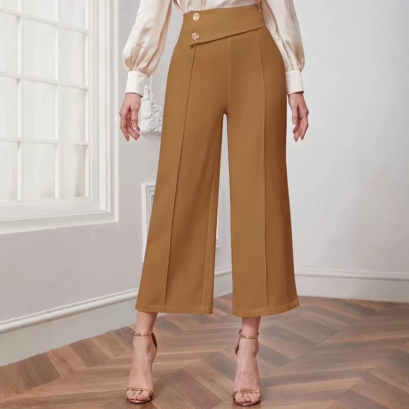High-Waist Wide Leg Pants - Autumn Loose Straight Fit for Women