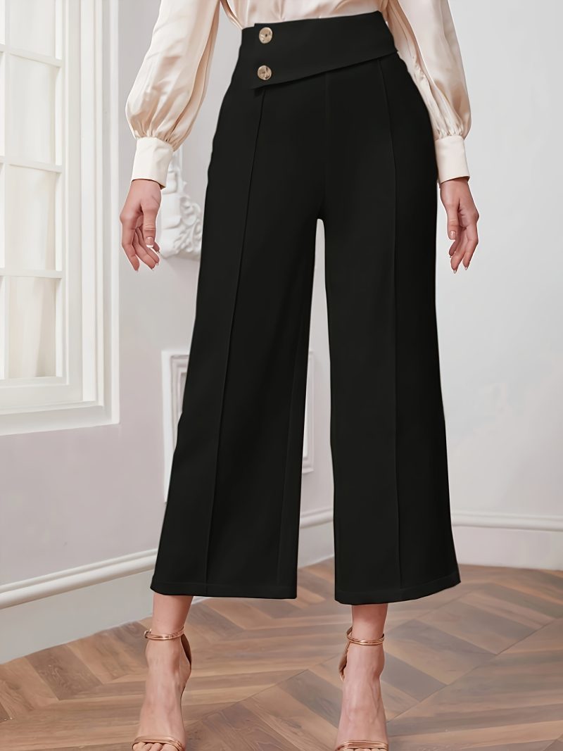 High-Waist Wide Leg Pants - Autumn Loose Straight Fit for Women - Image 5