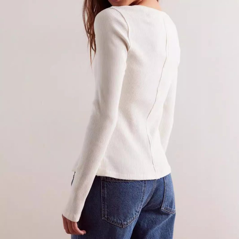 Slim Fit Cardigan - Short Long Sleeve Autumn Sweater - Image 2