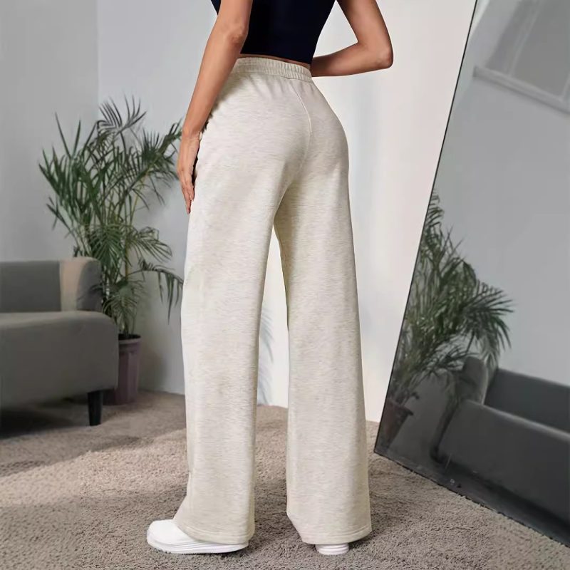 Autumn High-Waist Sweatpants - Split Straight Wide Leg, Casual Sports Pants - Image 4