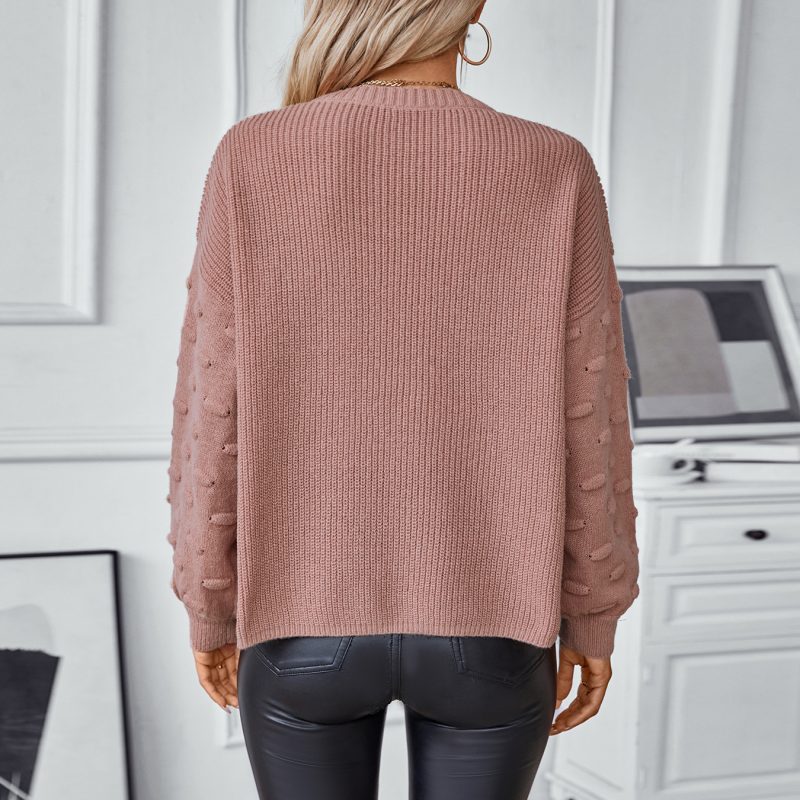 Solid Color Pocket Pullover - Knitted Sweater Autumn Winter - Image 2
