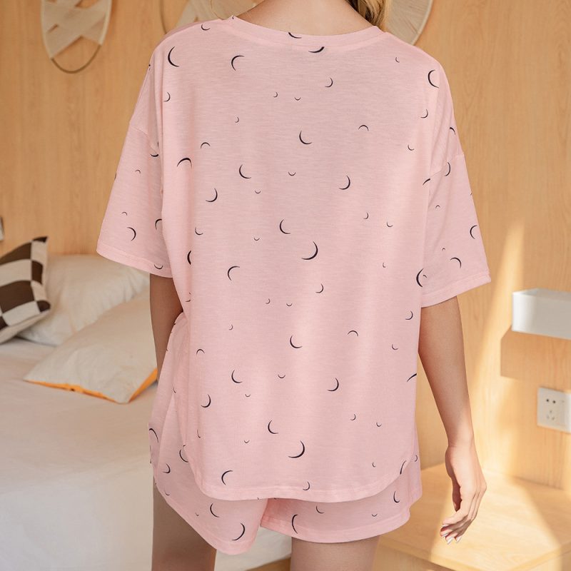 Casual Printed Short Sleeve Coat and Shorts Set for Women - Image 2