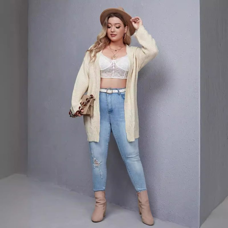 Elegant Long Knitted Cardigan Coat - Autumn/Winter - Image 3