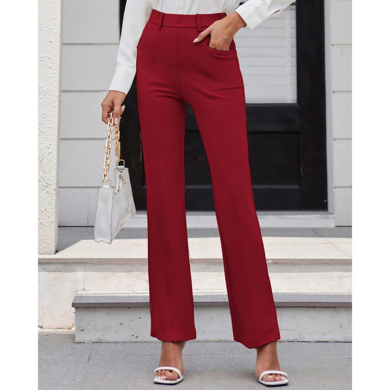 Women's Solid Color Pocket Work Pants - Image 3