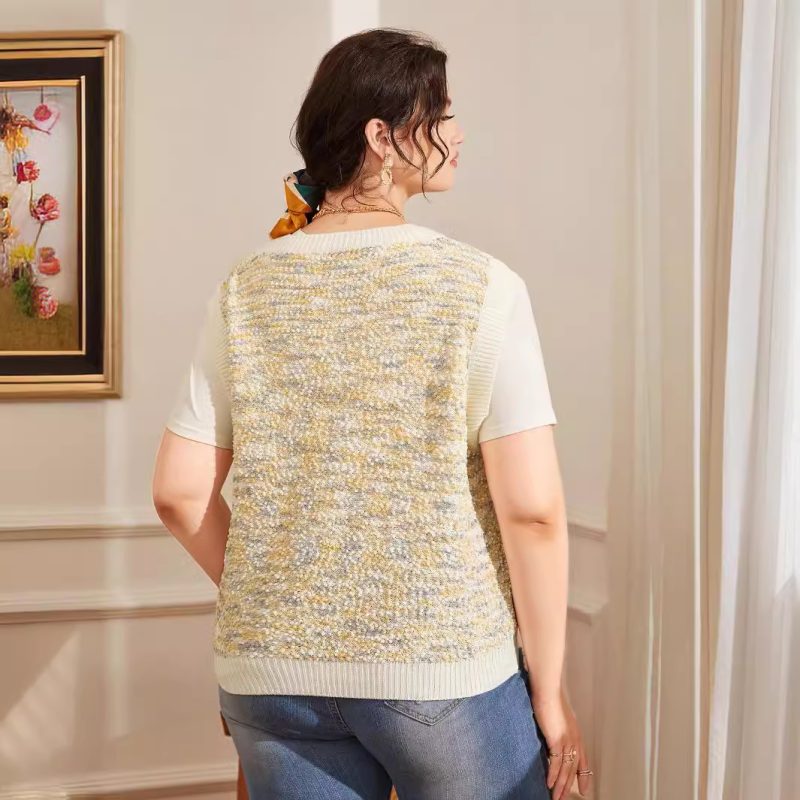 Custom V-Neck Sleeveless Knit Sweater Vest for Women - Image 2
