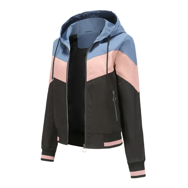 Women's Thin Windbreaker Jacket Spring Autumn Hooded