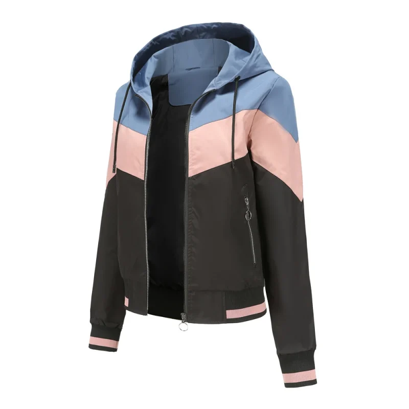 Women's Thin Windbreaker Jacket Spring Autumn Hooded
