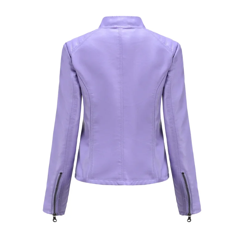 Women's Pu Leather Jacket Fashion Casual Streetwear Coats Office - Image 3
