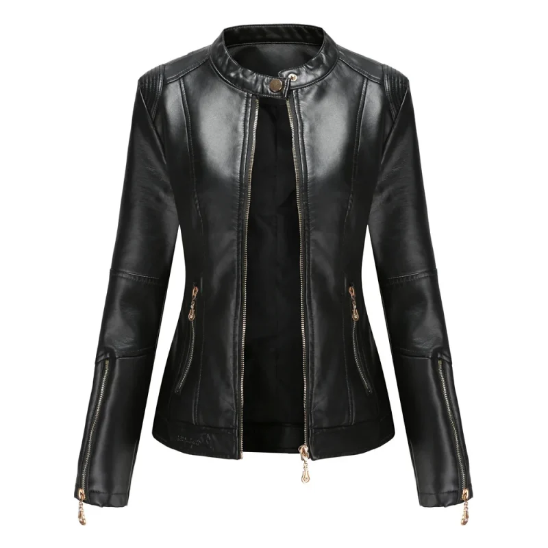 Women's Luxury PU Faux Leather Jacket Spring - Image 5