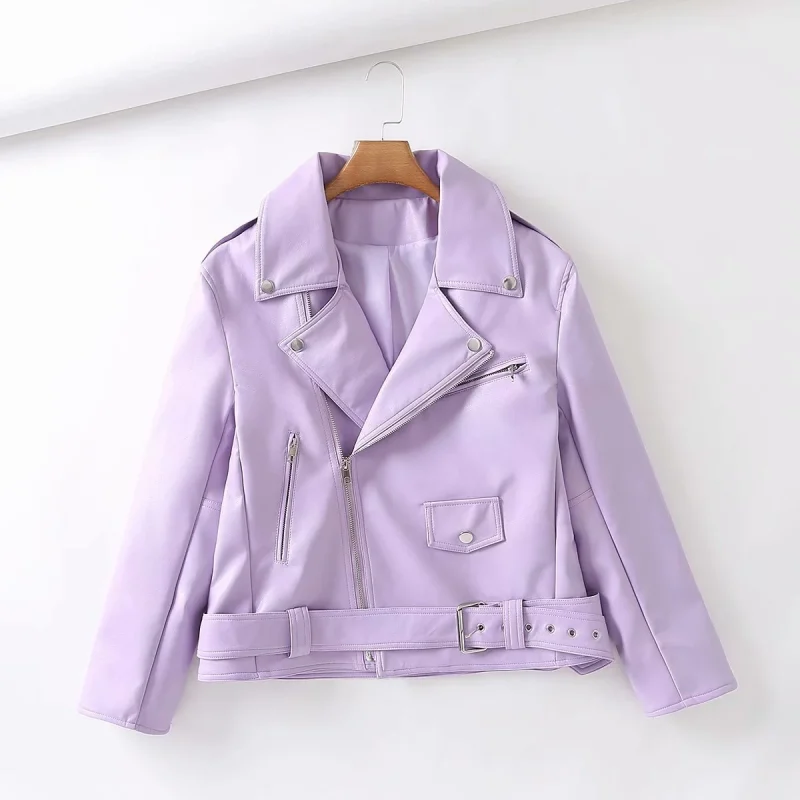 Women Faux Leather Jacket Streetwear Lapel Oversized - Image 12