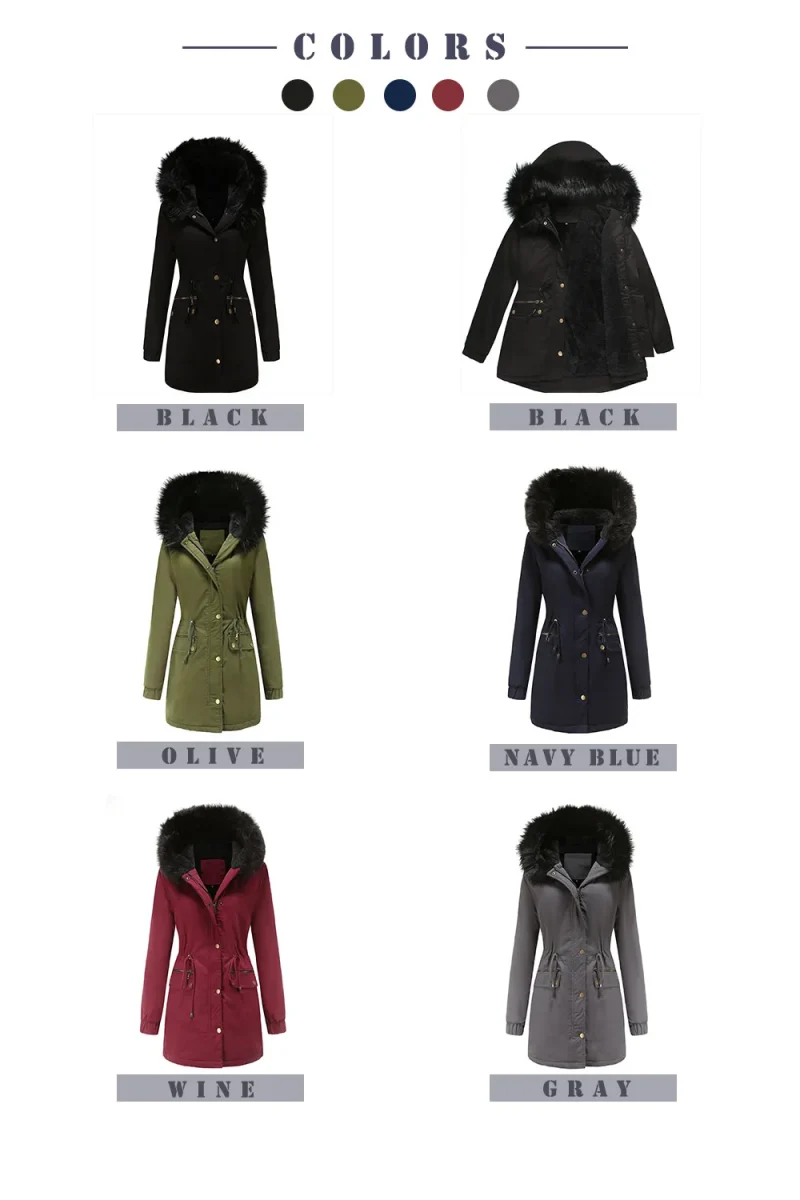 Winter Long Jacket Women's Plus Velvet Thick Warm