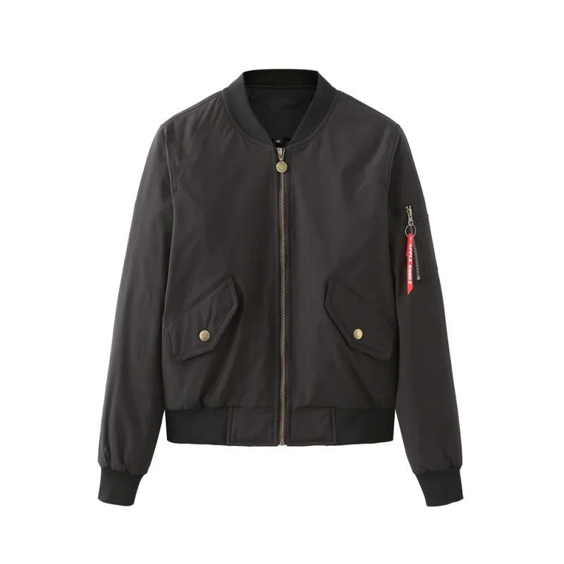 Women Baseball Jackets Fashion Long Sleeve Outerwear - Image 5