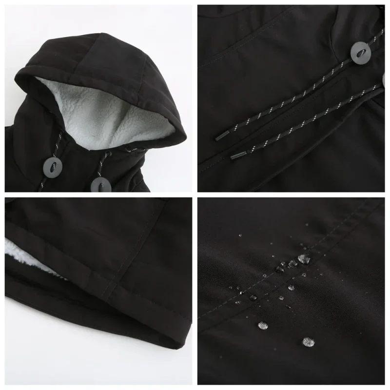 Winter Clothes Thick Warm Padded Coats Women Plus Velvet Hooded Jacket - Image 14