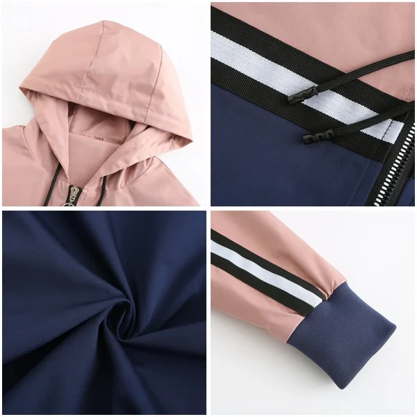 Windbreaker Jacket Women Hooded Waterproof Outdoor - Image 12