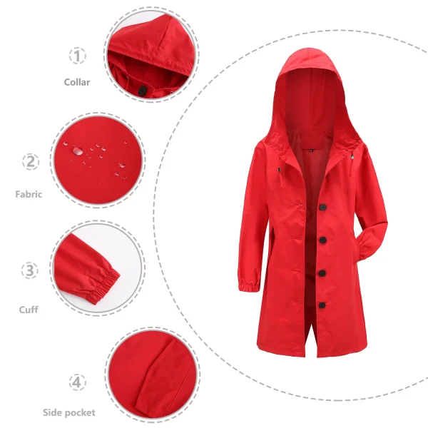 Winter Clothes Solid Color Hooded Waterproof Jacket Women - Image 7