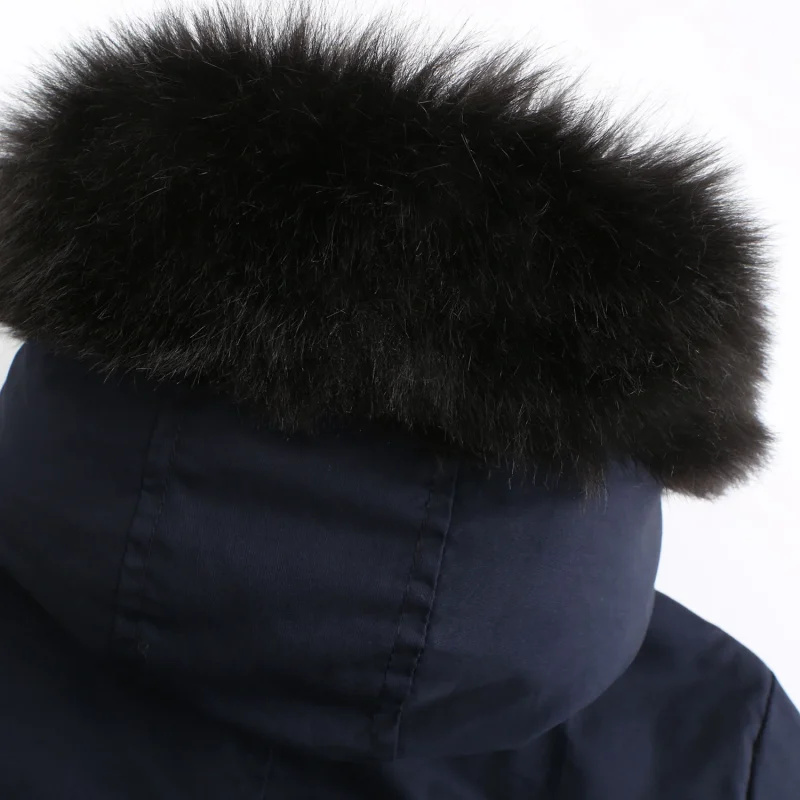 Coats Women's Winter Jacket Thick Fleece Warm Big Fur Collar Hooded - Image 13