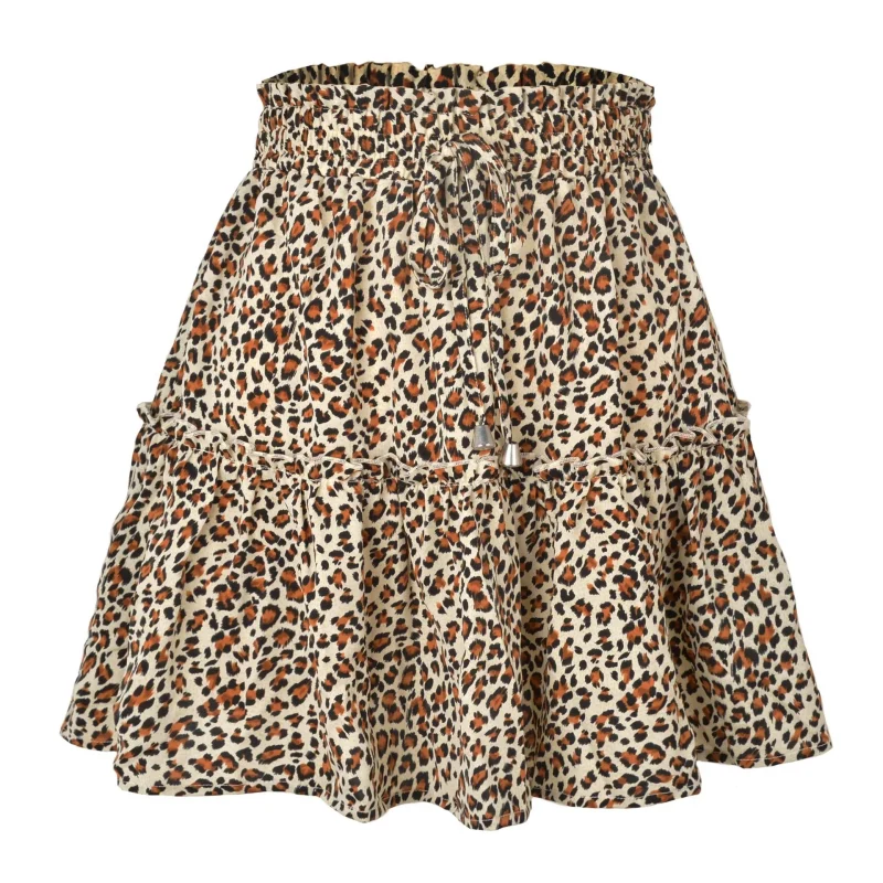 Women's High Waist Floral Print Short Skirt Summer Sexy Ruffles - Image 16