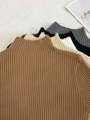 Winter Sweater Pullovers Women Long Sleeve Casual Turtleneck Warm