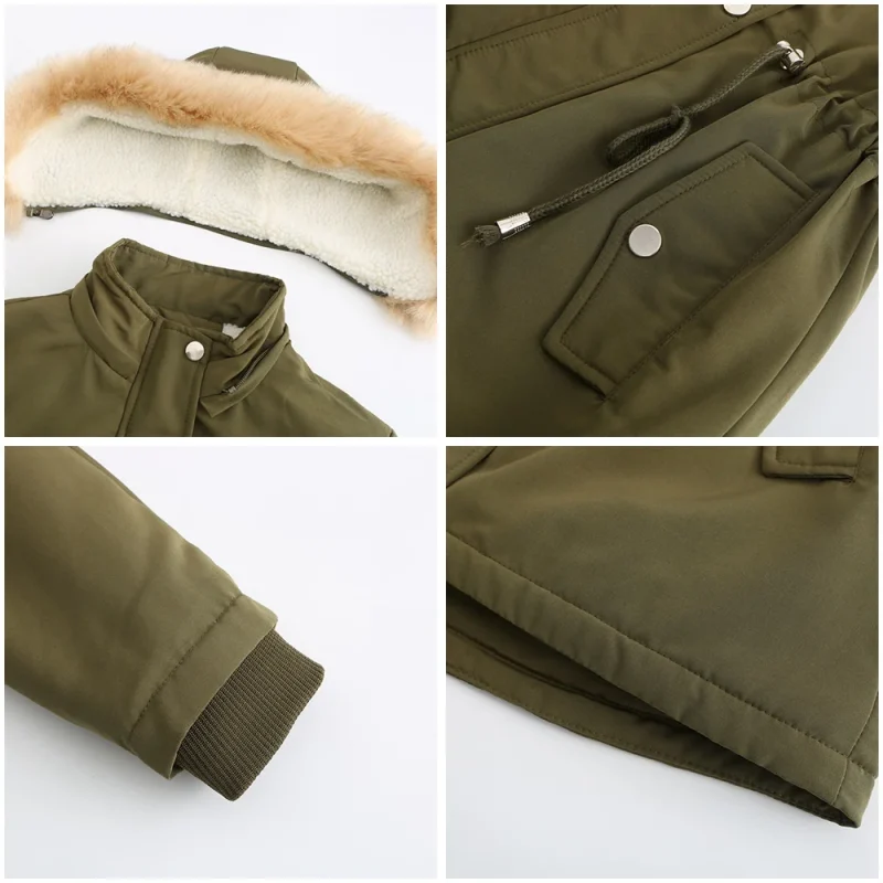 Women's Winter Plus Size Coat Thick Warm Berber Fleece Faux Fur Hooded - Image 8