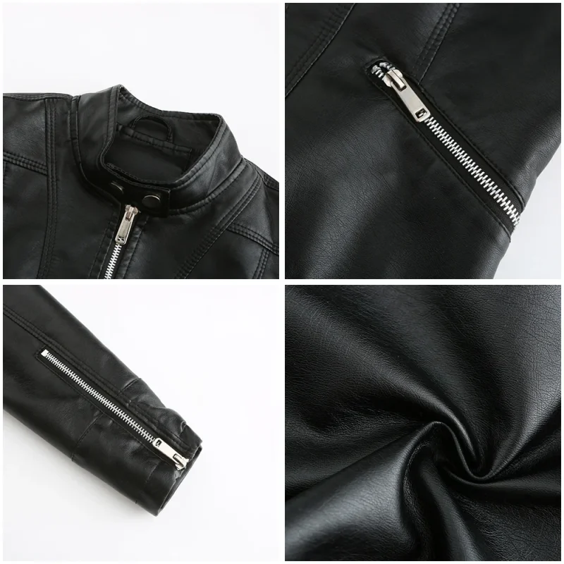 Autumn Clothes Women's Pu Faux Leahter Short Jacket Coat Fashion - Image 6