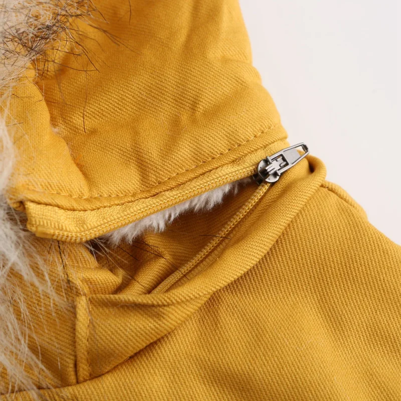 Women's Cotton Coat Winter Clothes Fleece Warm Detachable Hooded Fur Collar - Image 14