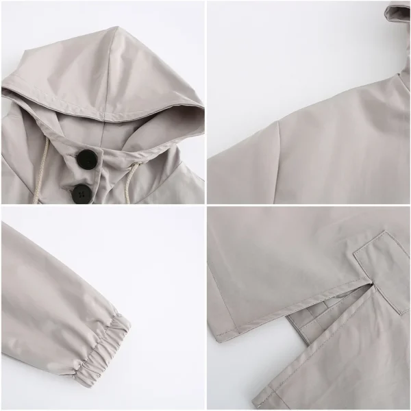 Winter Clothes Solid Color Hooded Waterproof Jacket Women - Image 10