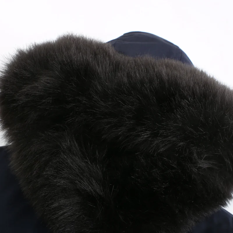Coats Women's Winter Jacket Thick Fleece Warm Big Fur Collar Hooded - Image 7