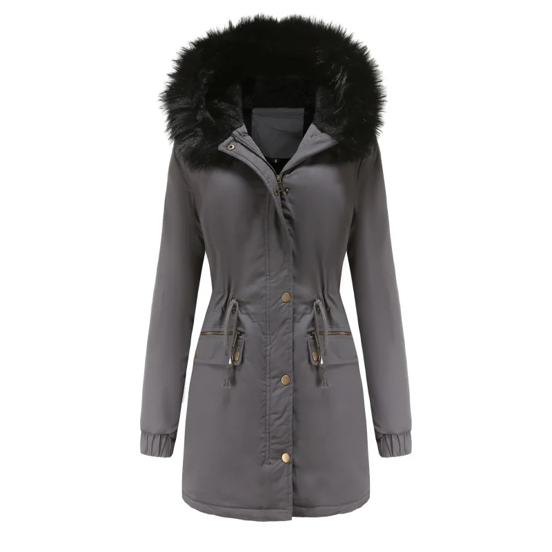 Winter Long Jacket Women's Plus Velvet Thick Warm - Image 4