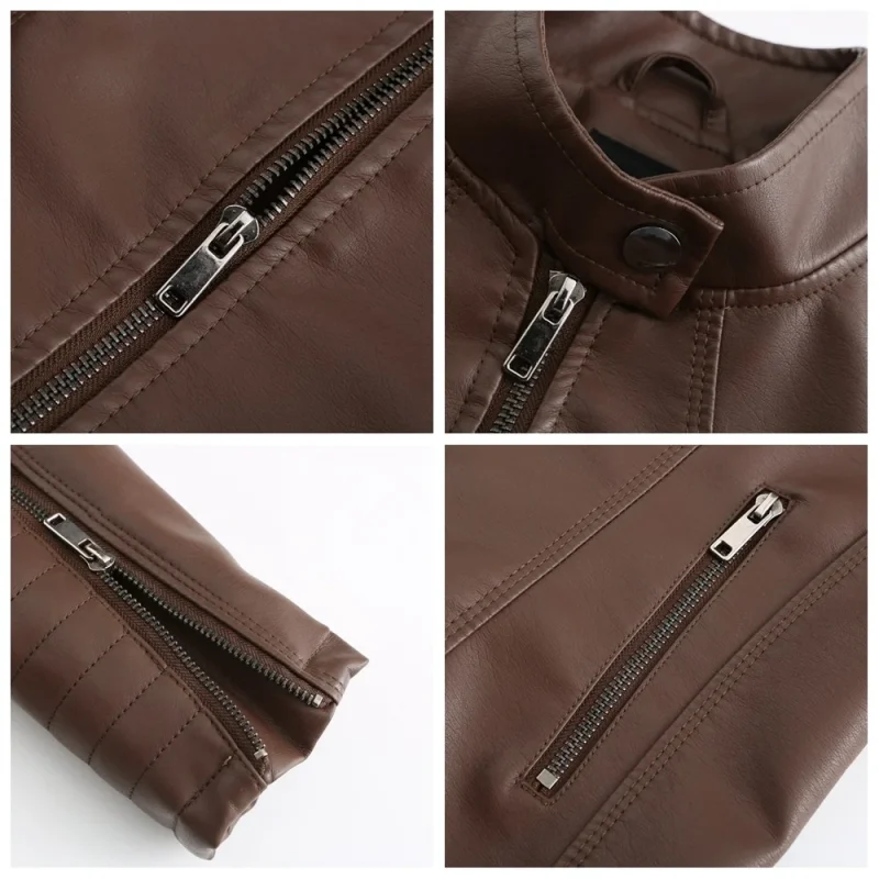 Women Pu Faux Leather Jacket Spring Autumn - Image 14