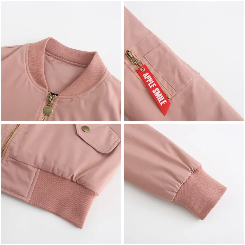Women Baseball Jackets Fashion Long Sleeve Outerwear - Image 13
