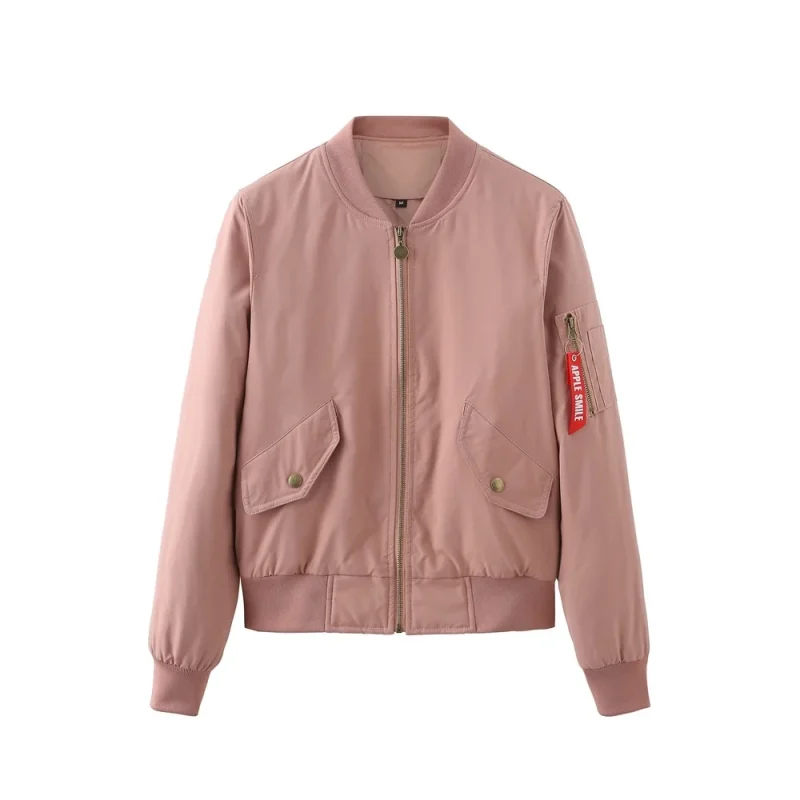 Women Baseball Jackets Fashion Long Sleeve Outerwear - Image 3