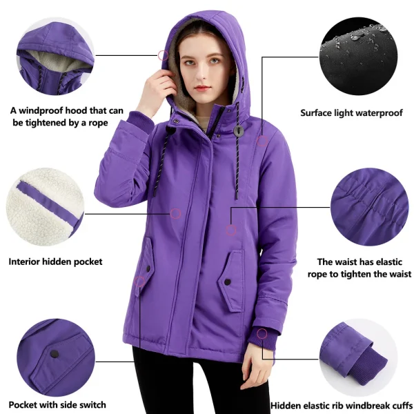 Winter Clothes Thick Warm Padded Coats Women Plus Velvet Hooded Jacket - Image 2