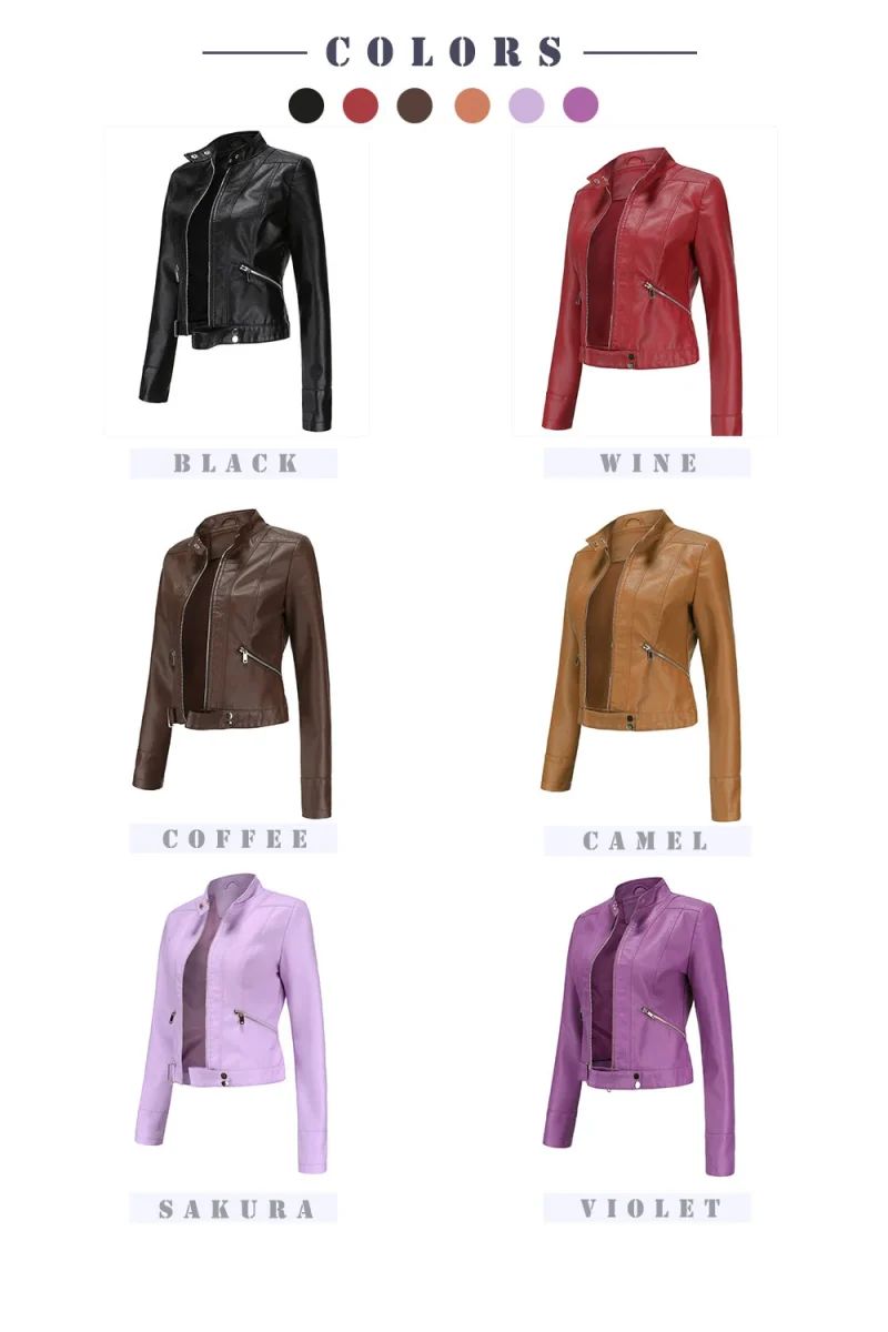 Autumn Clothes Women's Pu Faux Leahter Short Jacket Coat Fashion - Image 10