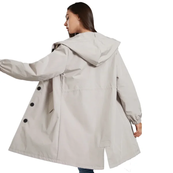 Winter Clothes Solid Color Hooded Waterproof Jacket Women - Image 5